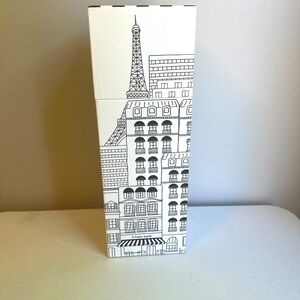 Wine Bottle Gift Storage Boxes Black White Eiffel Tower Design